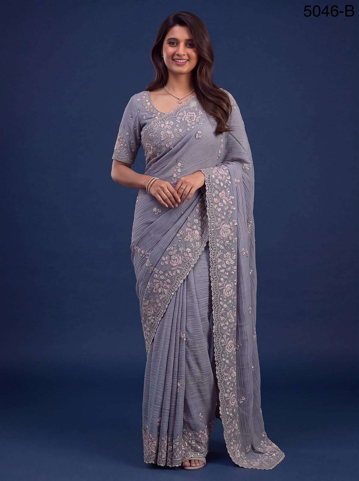  Extraordinary with Beautiful Color made of Premium Pure Bamburg fabric Wedding Saree wholesale in surat 5046